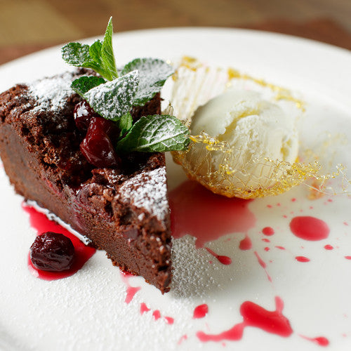 High Protein Brownie 'Cake' with Coconut Ice Cream